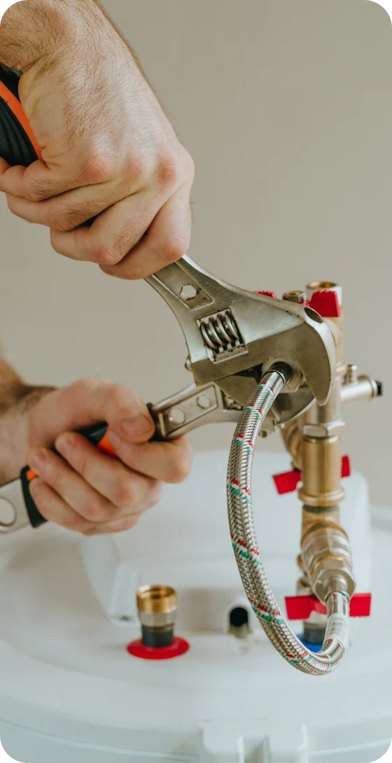 Repairing plumbing connections on heater
